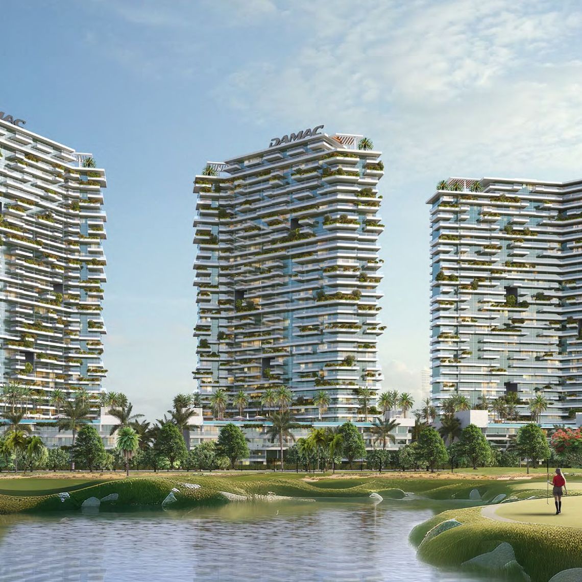 golf greens at damac hills